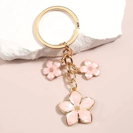 Porte-clés fleurs de Sakura roses