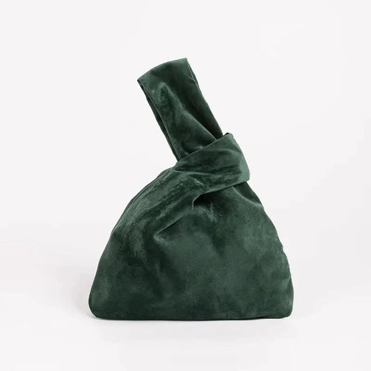 Green Velvet Knot Bag