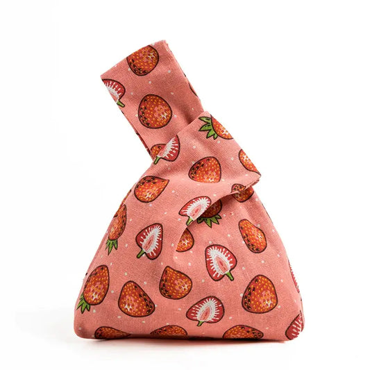 Kawaii Strawberry Knot Bag