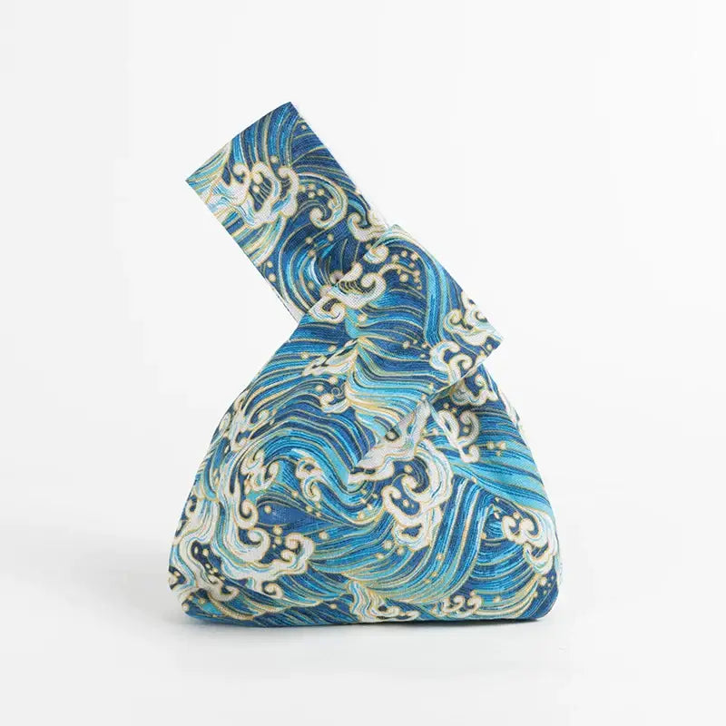 Blue Waves Knot Bag