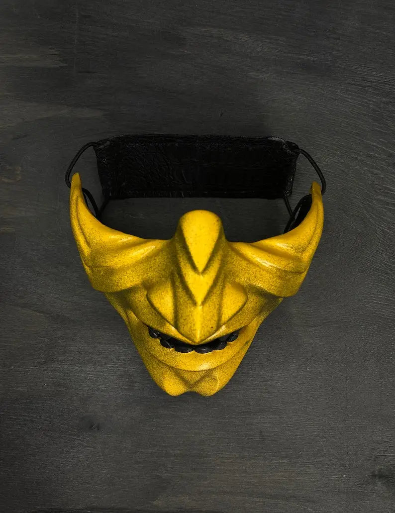 Yellow Oni Samurai Menpo Mask
