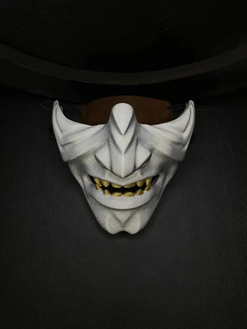 White Oni Samurai Menpo Mask