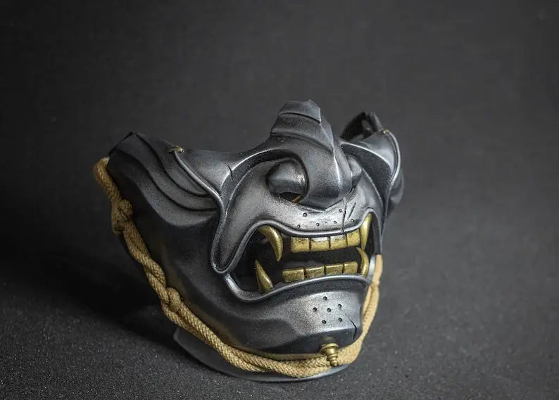 Silver Ghost of Tsushima Samurai Oni Mask