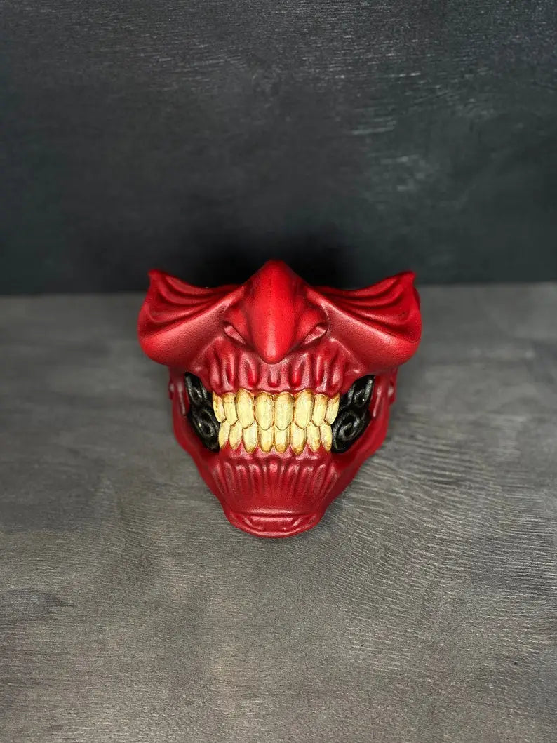 Masque de samouraï Oni Ronin rouge