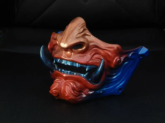 Red & Blue Oni Samurai Mask
