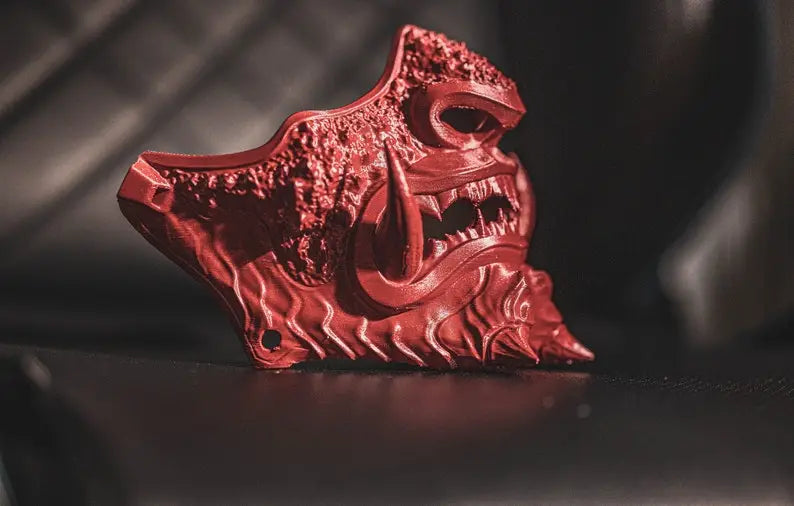 Red Demon Oni Samurai Half Mask