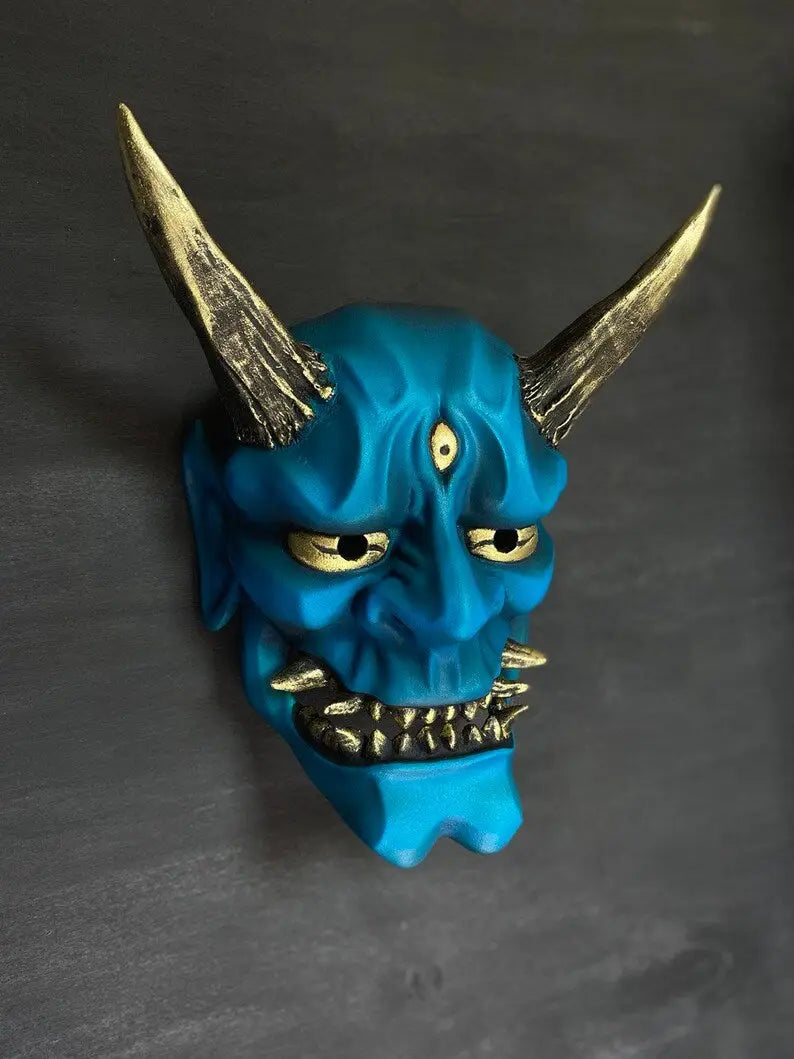 Masque de démon Oni bleu