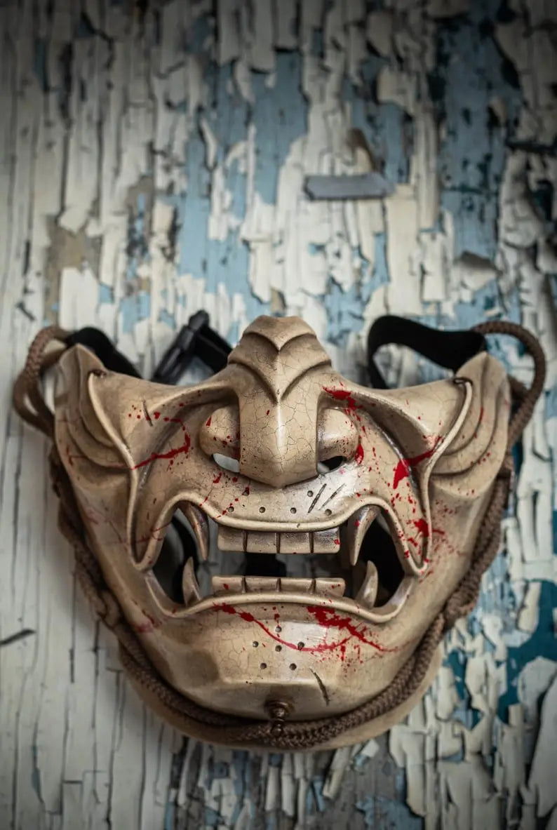 Blood Ghost of Tsushima Samurai Oni Mask