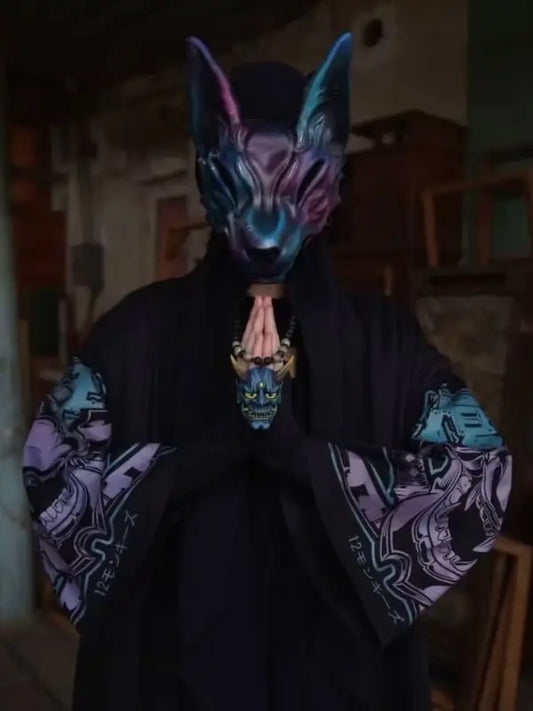 Maschera integrale sfumata Kitsune Fox