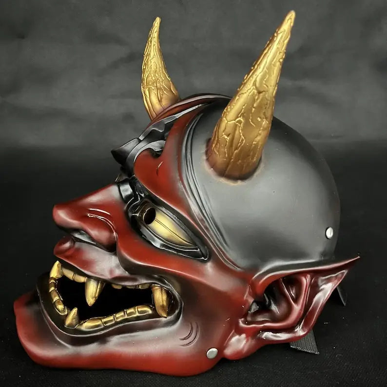 Masque de démon Hannya rouge