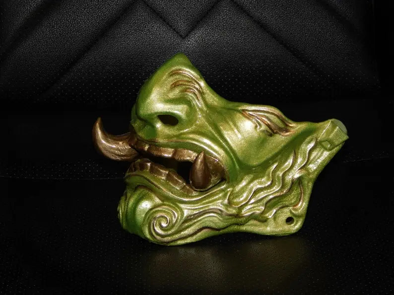 Maschera da Samurai Oni Verde Zombie