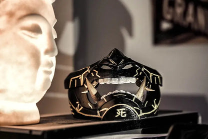 Cyberpunk Oni Samurai Half Mask