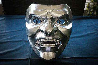 Silver Oni Full Face Samurai Mask