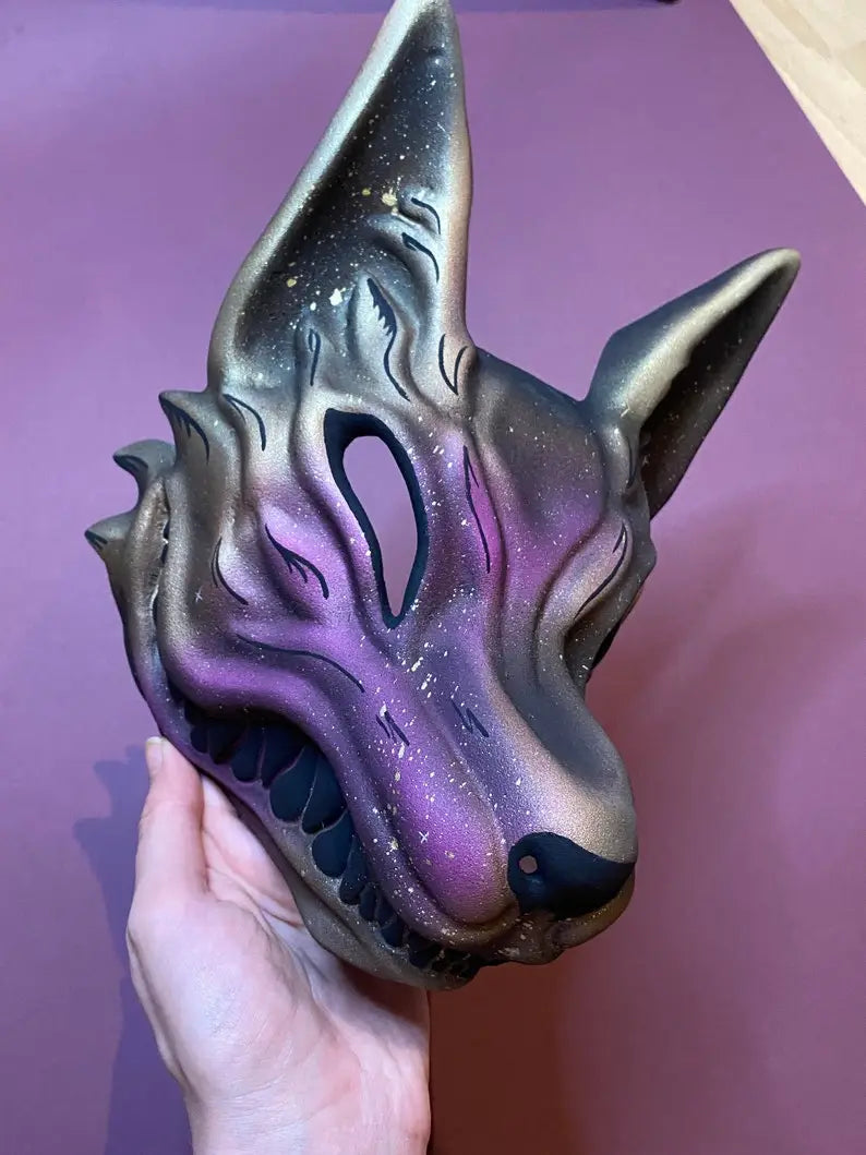 Starry Sky Kitsune Fox Full Face Mask