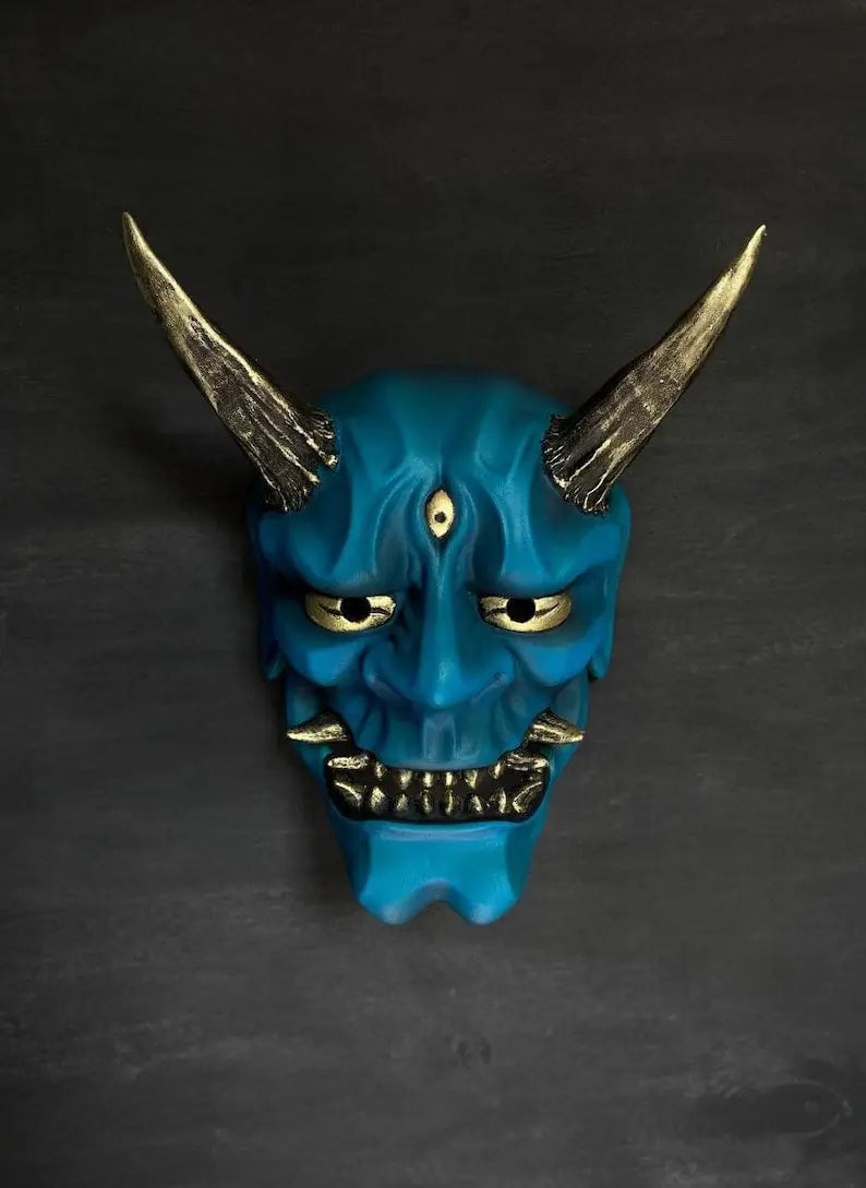 Máscara de demonio Oni azul