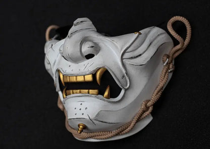 White Ghost of Tsushima Samurai Oni Mask