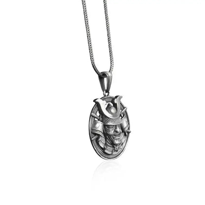 Samurai Warrior Silver Necklace