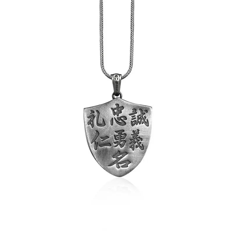 Japanese Warrior Silver Necklace