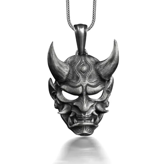 Collar Oni Demonio Plata