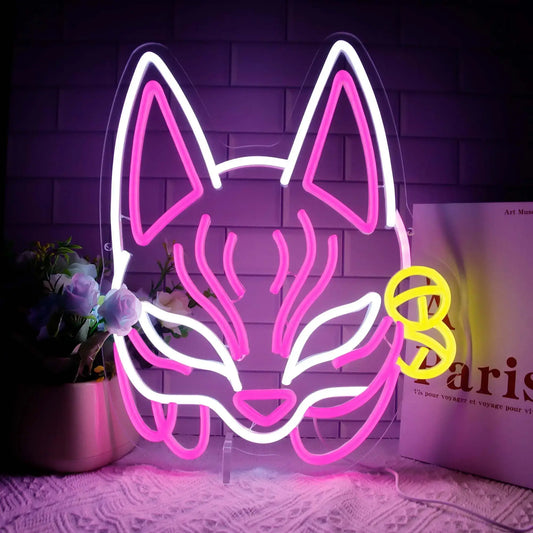 Kitsune Fox Pink Neon Sign