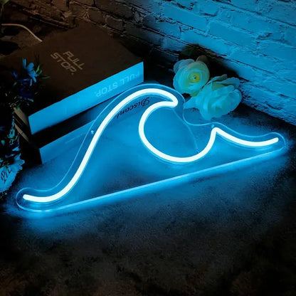 Blue Wave Neon Sign