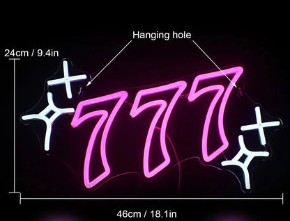 777 Sparkle Neon Sign