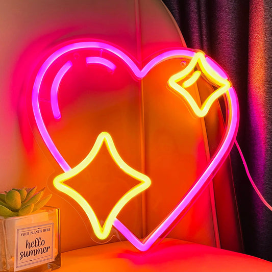 Heart Stars Neon Sign