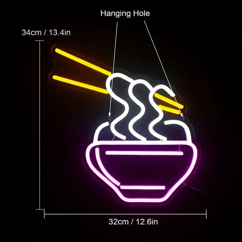 Hot Noodle Bowl Neon Sign