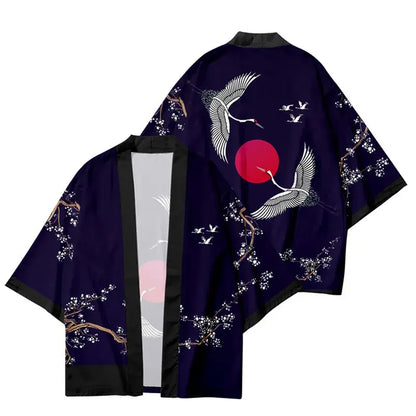 Rising Sun Birds Haori Shorts Set