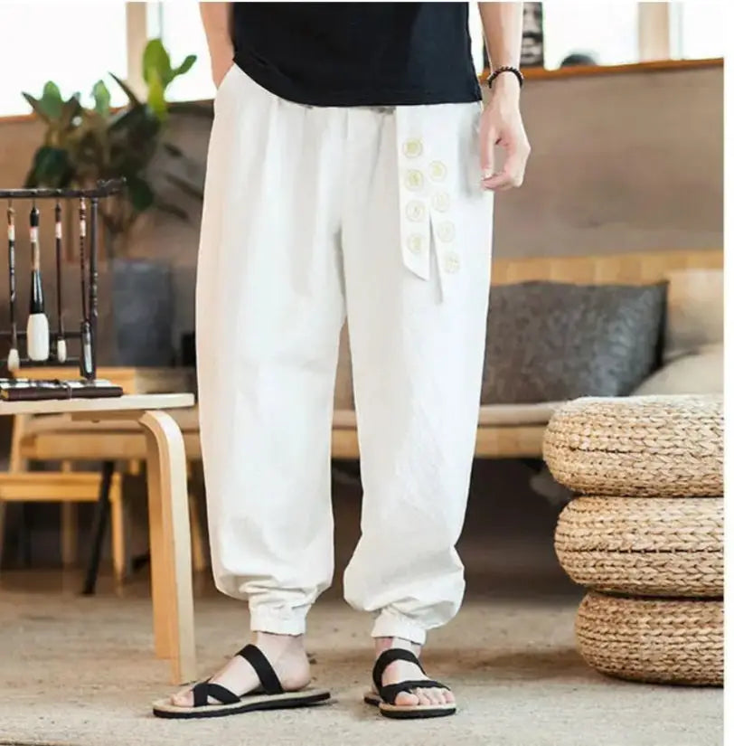 Lightweight Loose Belt Pants