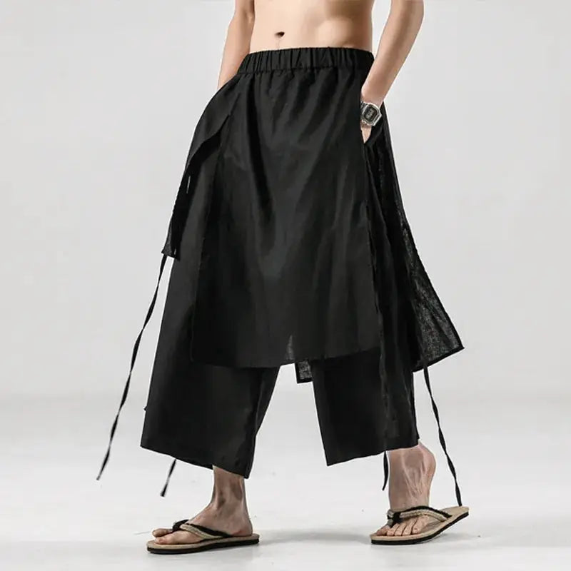 Pantalones Samurai finos de doble capa