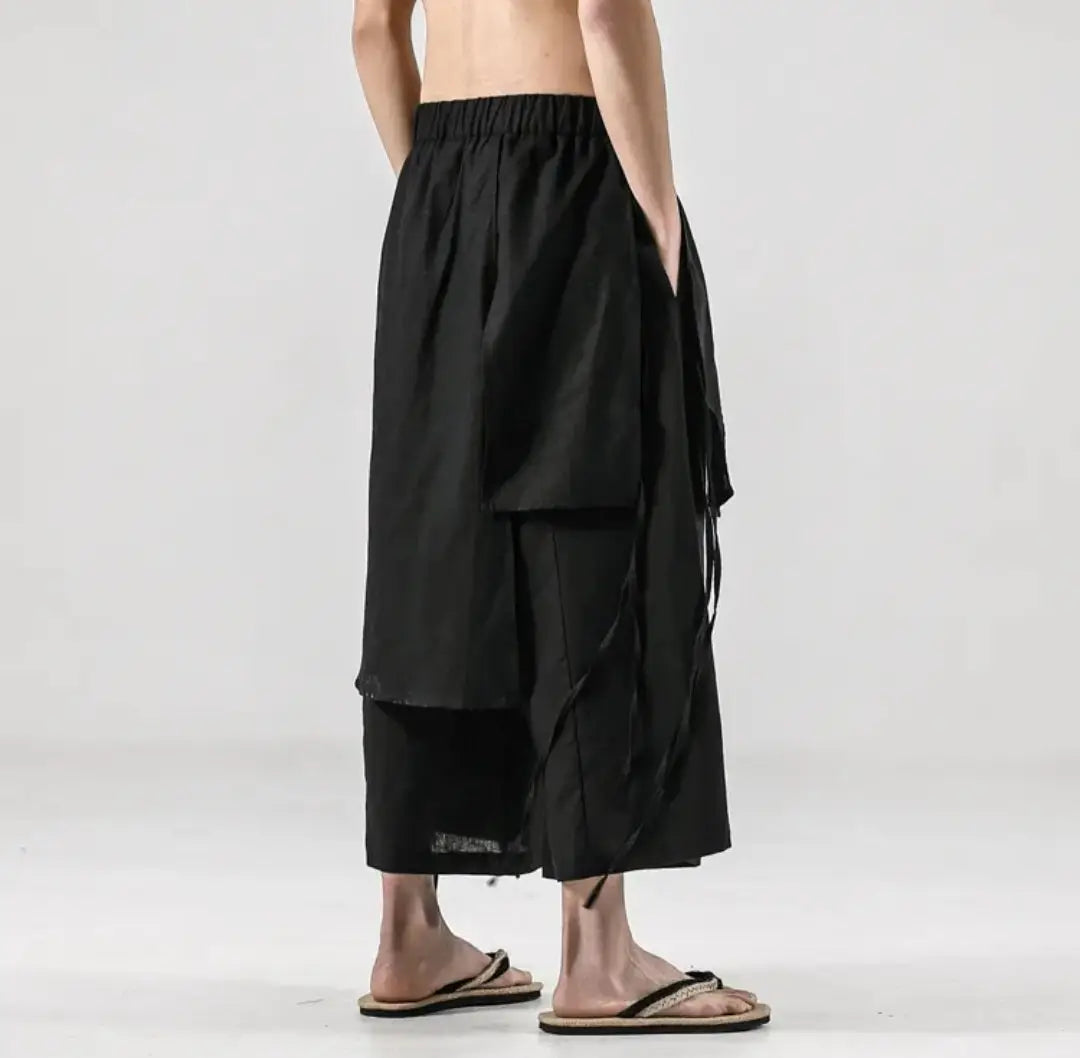 Pantalones Samurai finos de doble capa