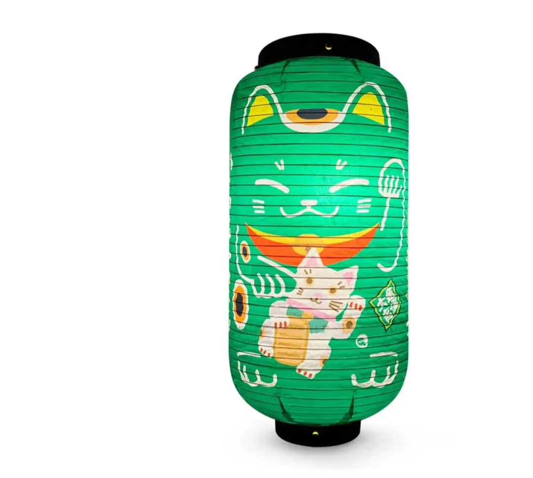 Green Maneki Neko Lantern