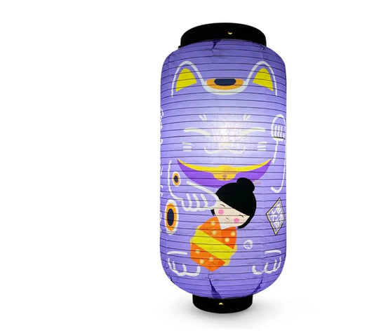 Lanterne chat Neko violette