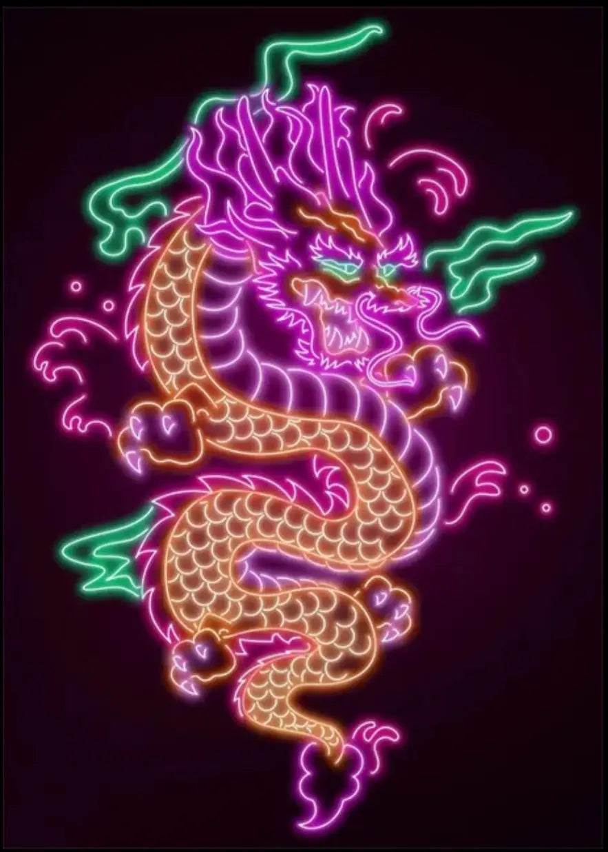 Dragon Neon Poster