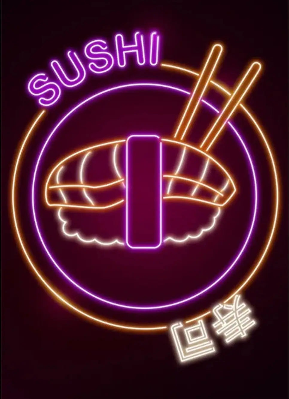 Sushi Neon Poster
