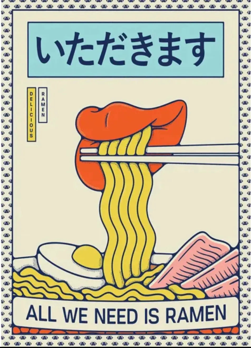 Ramen Mouth Ukiyo-e Pop Poster