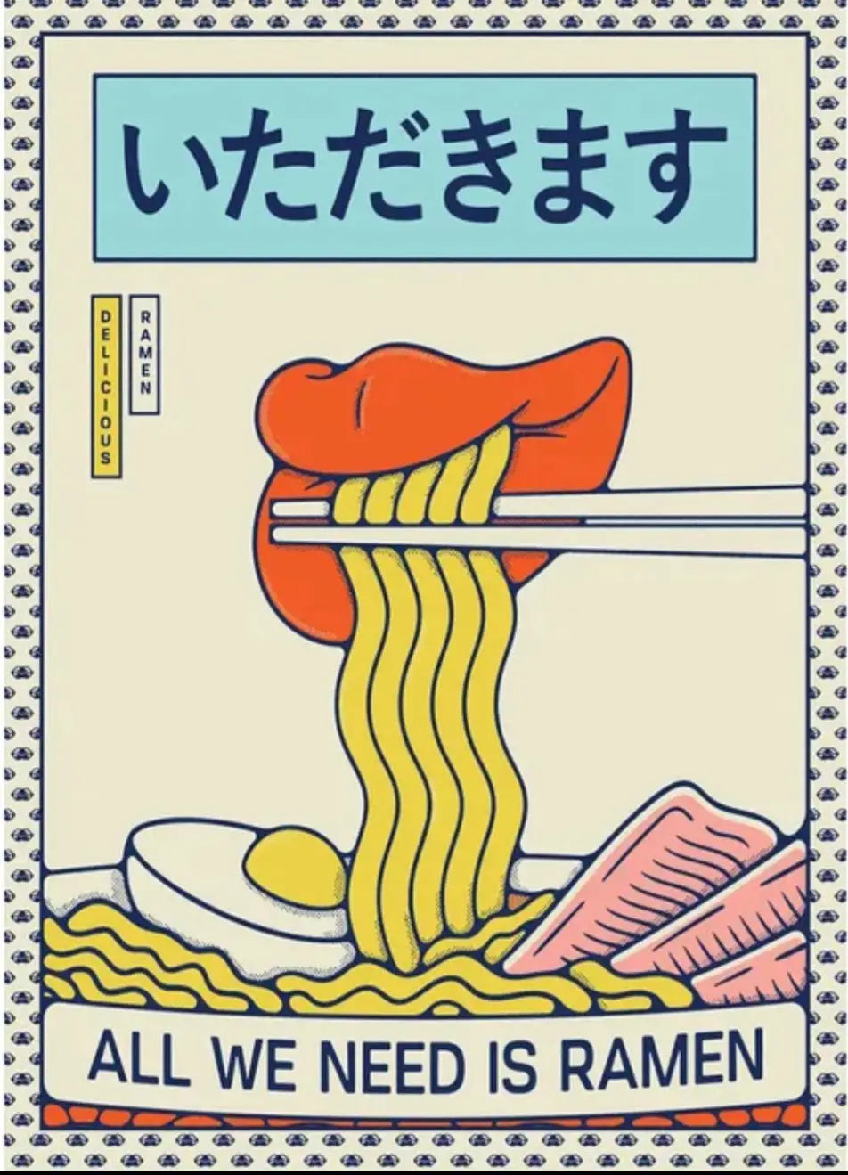 Boca de ramen Ukiyo-e Pop Póster