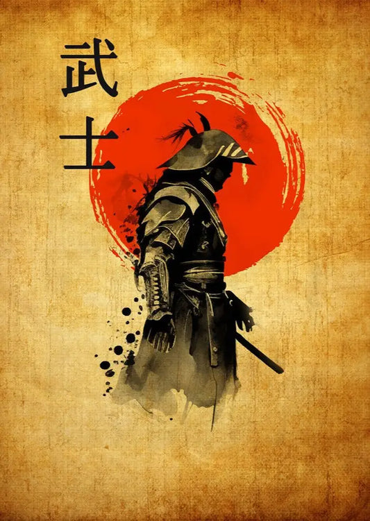 Póster Samurai general vintage