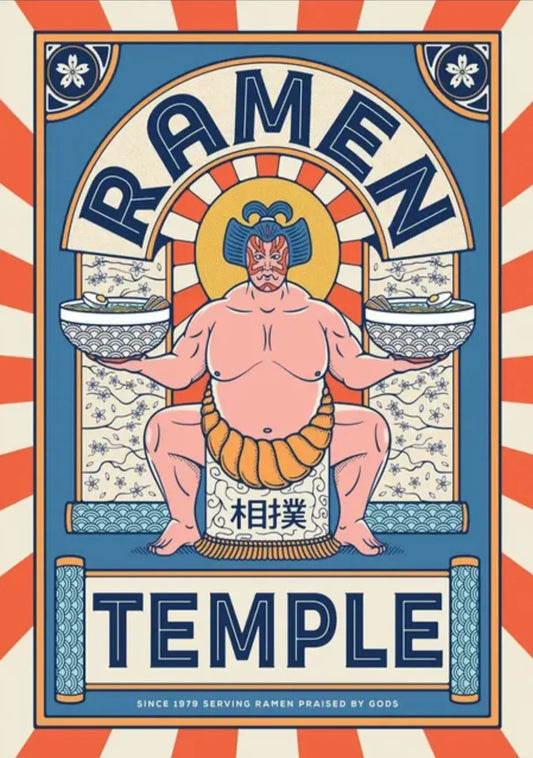 Sumo Ramen Ukiyo-e Pop Póster