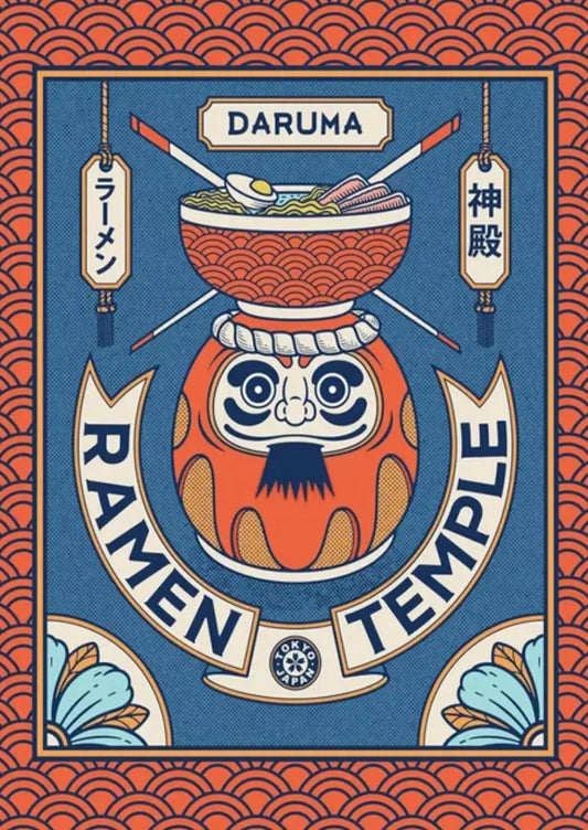 Daruma Ramen Ukiyo-e Pop Poster