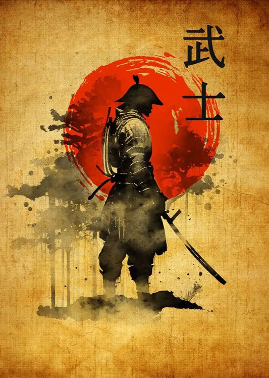 Poster vintage del comandante samurai