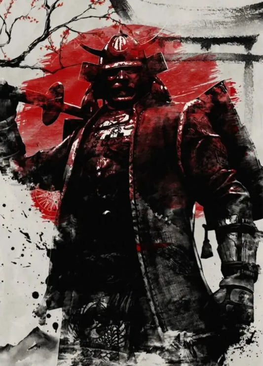 Samurai Lord Watercolor Poster