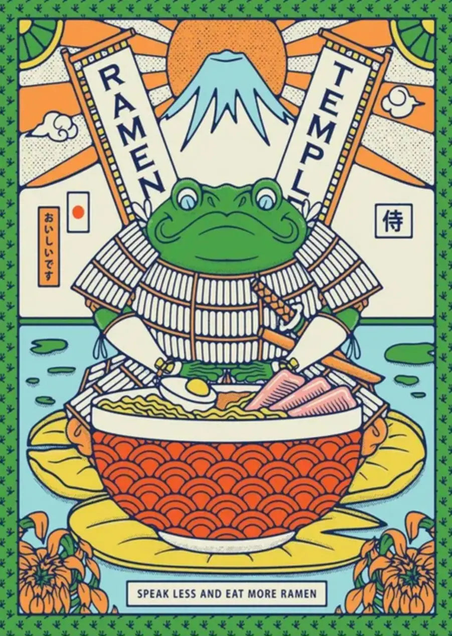 Ramen Rana Ukiyo-e Pop Póster