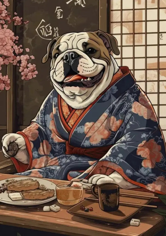 Póster Bulldog kimono