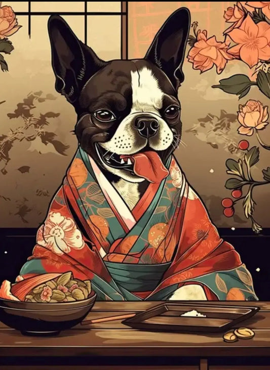 Poster di kimono bulldog francese