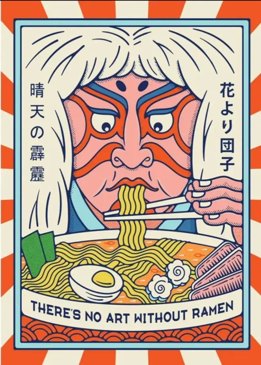 Ramen comiendo Ukiyo-e Pop Póster