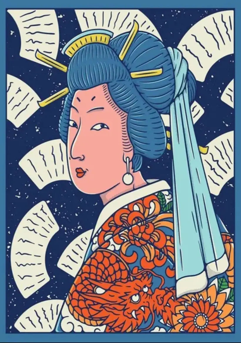 Geisha Ukyio-e Pop Poster