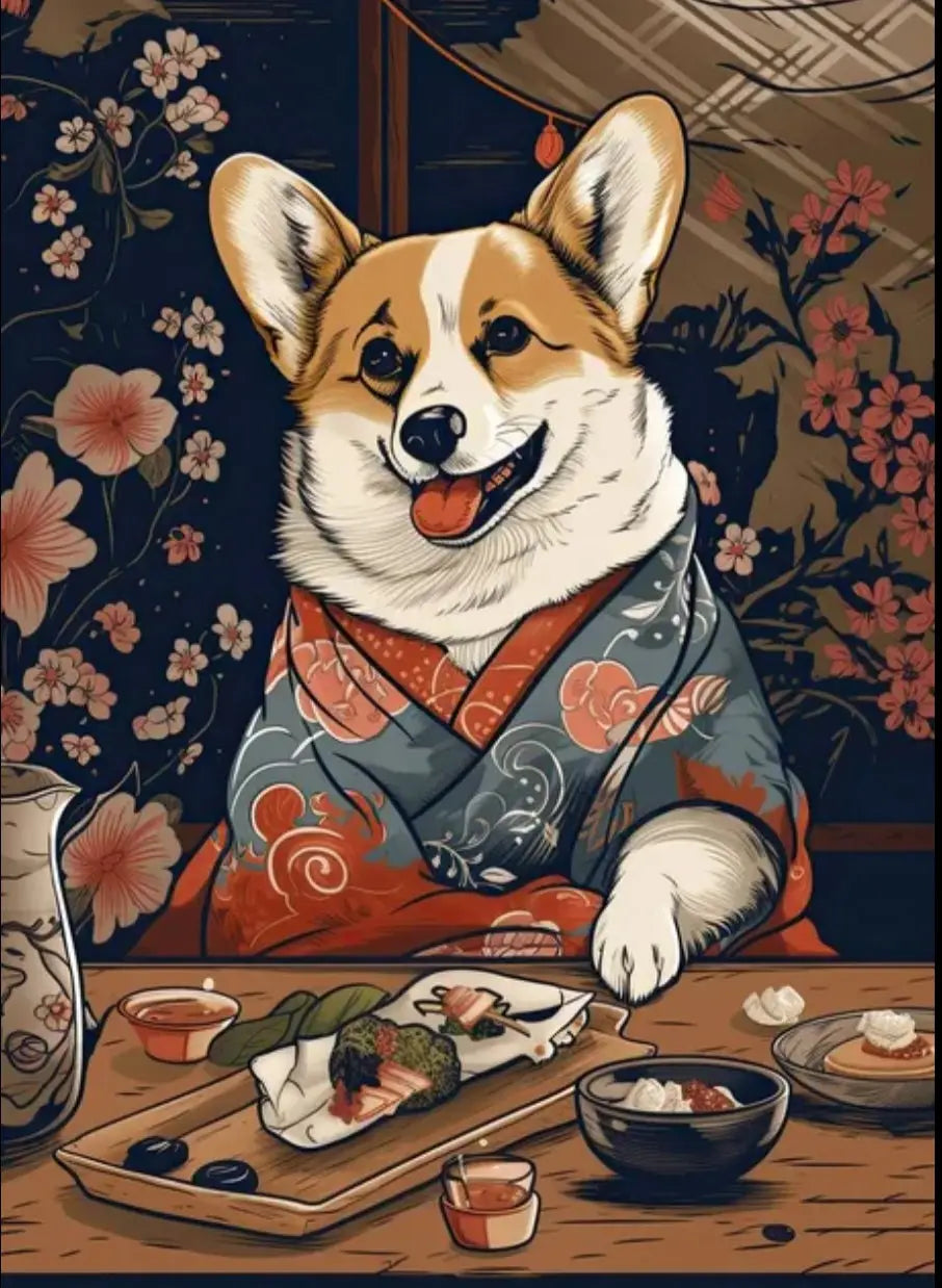 Corgi Kimono Poster