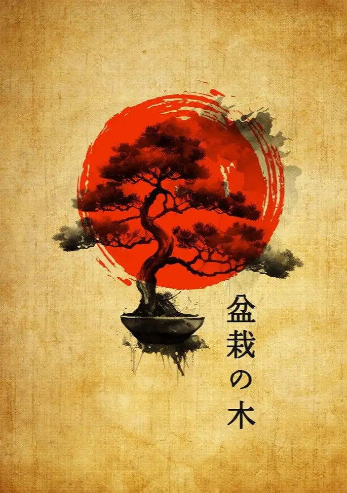 Bonsai Tree Vintage Poster